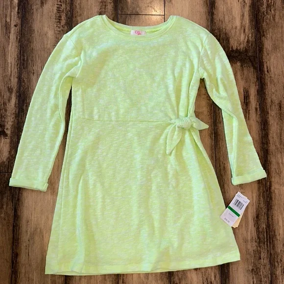 GB Girls Dresses | GB Girls Large Lime Green Long Sleeve Sweater Dress New | Color: Green/White | Size: LG | Jessiann1113's Closet
